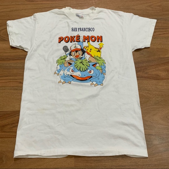 Pokémon Graphic Tee San Francisco Ash Ketchum Venusaur Pikachu Youth Large - Picture 1 of 6